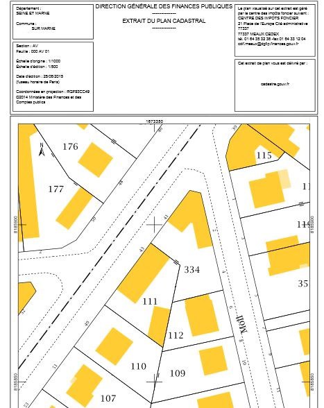 Plan cadastrale de ma maison