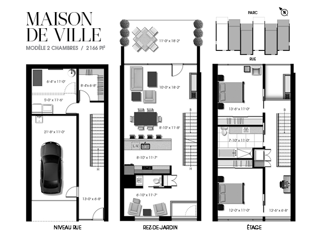 Plan maison de ville a etage
