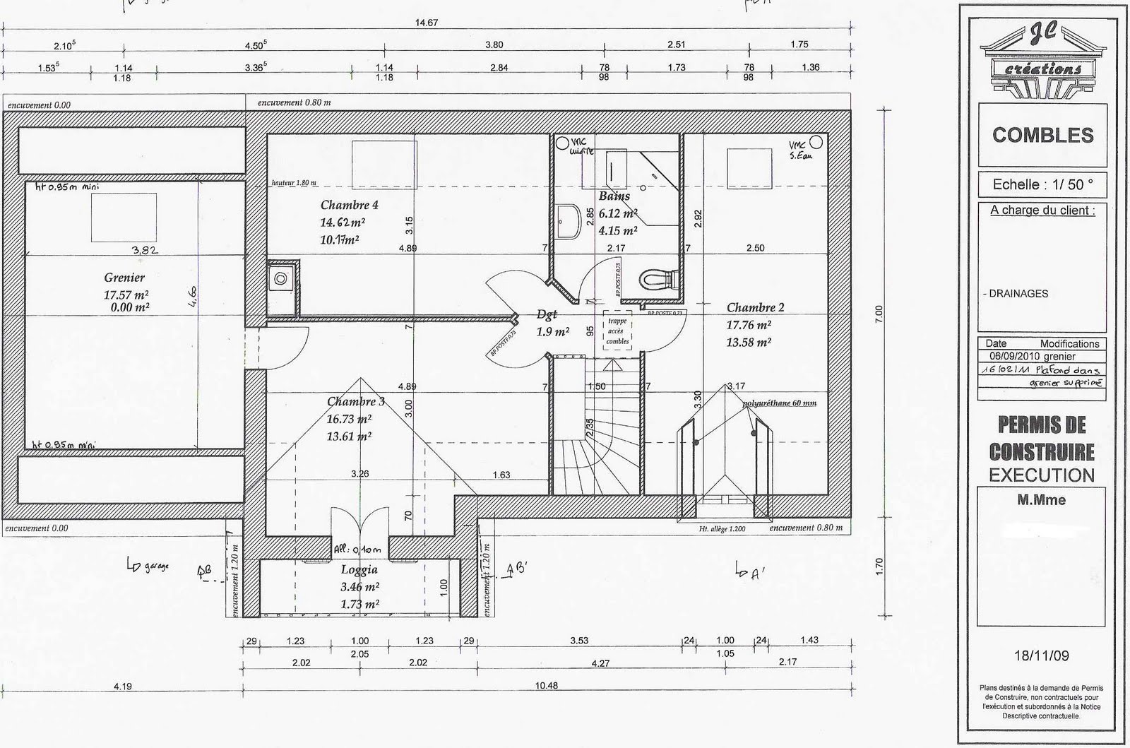 Plan de maison sous comble