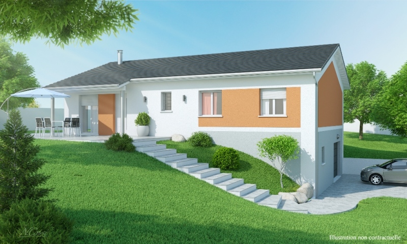 Plan de maison plain pied 3 chambres sur sous sol