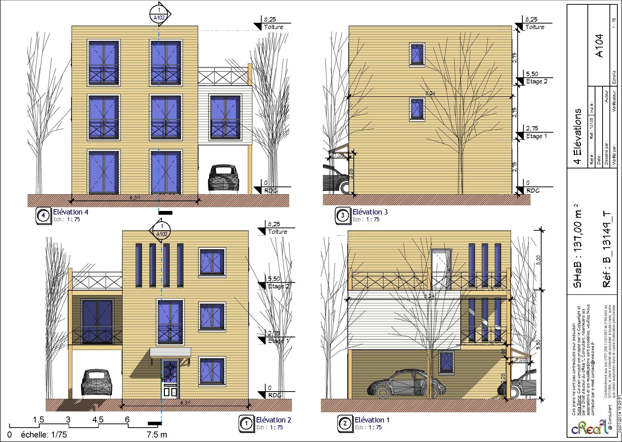 Plan de maison r+5