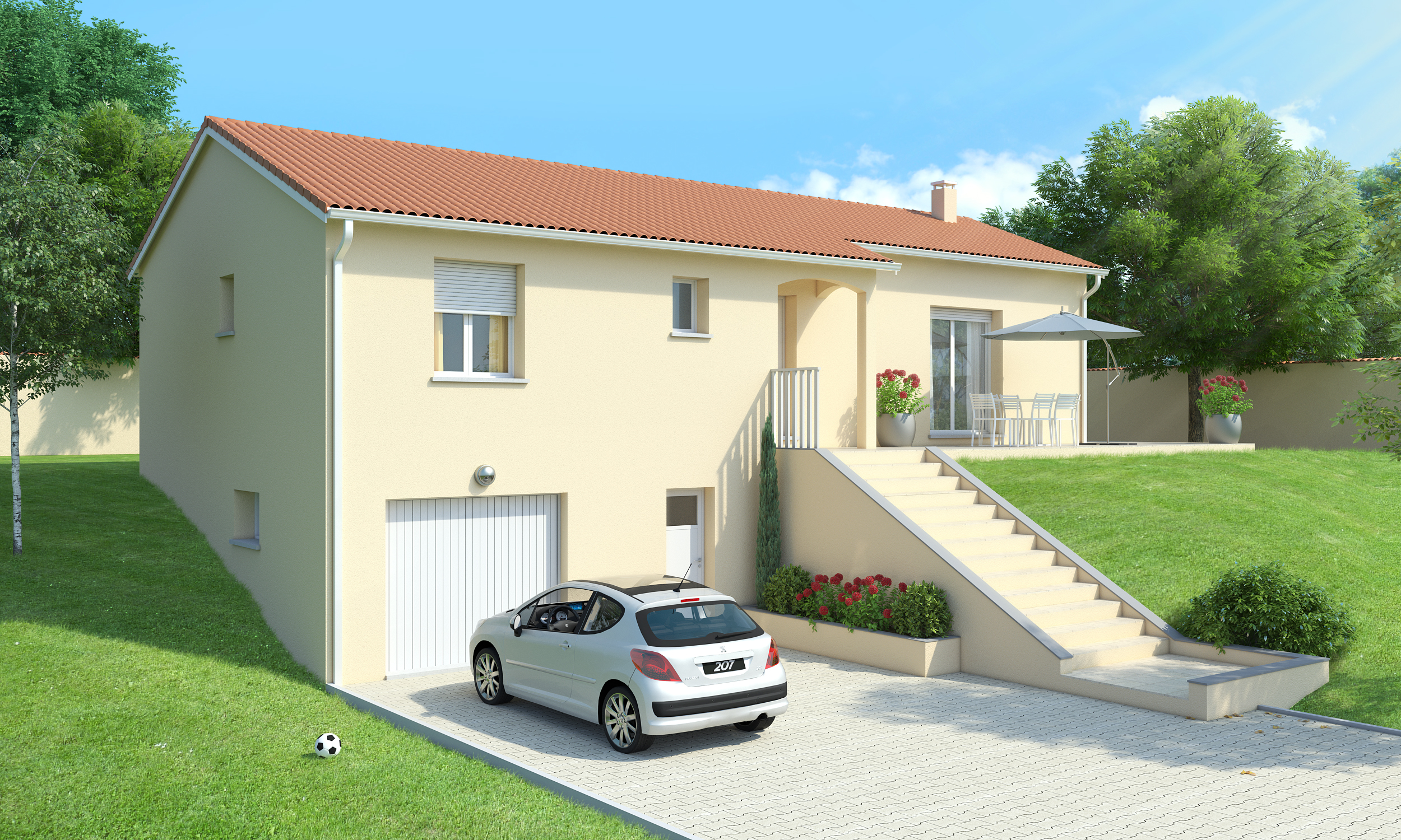 Plan de maison a étage décalé