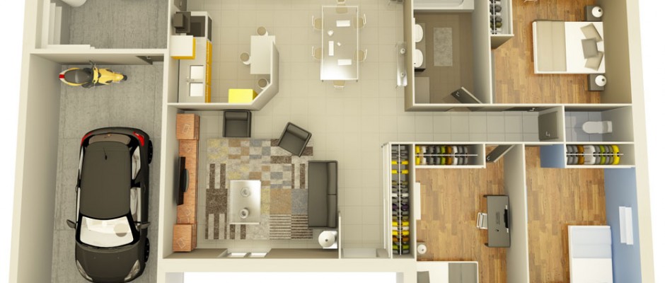 Plan maison individuelle 3d