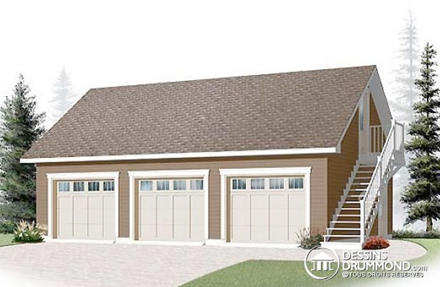 Plan de maison avec garage détaché