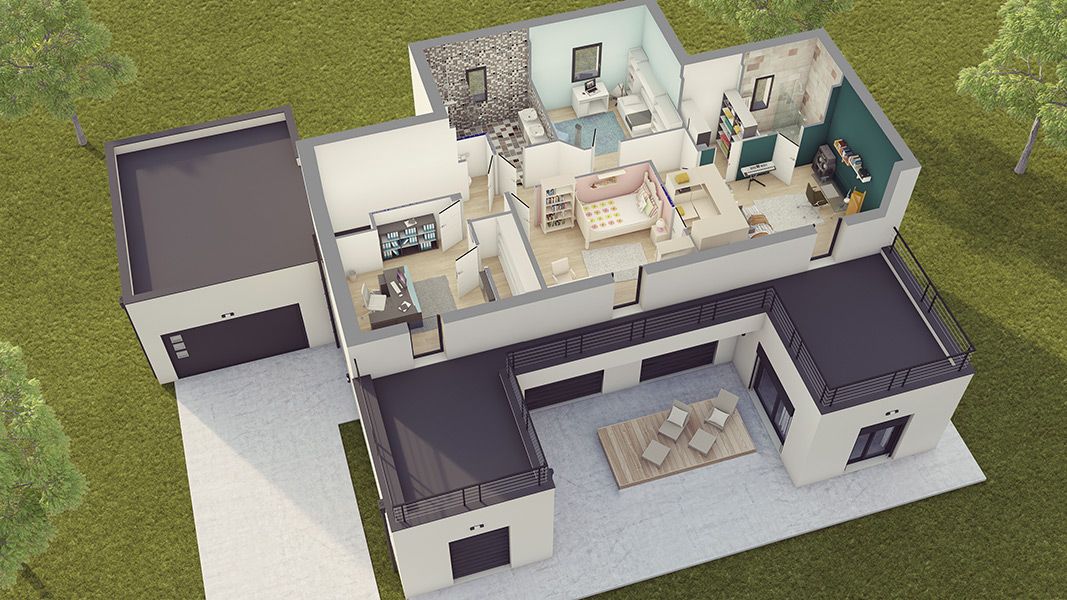 Plan intérieur de maison moderne