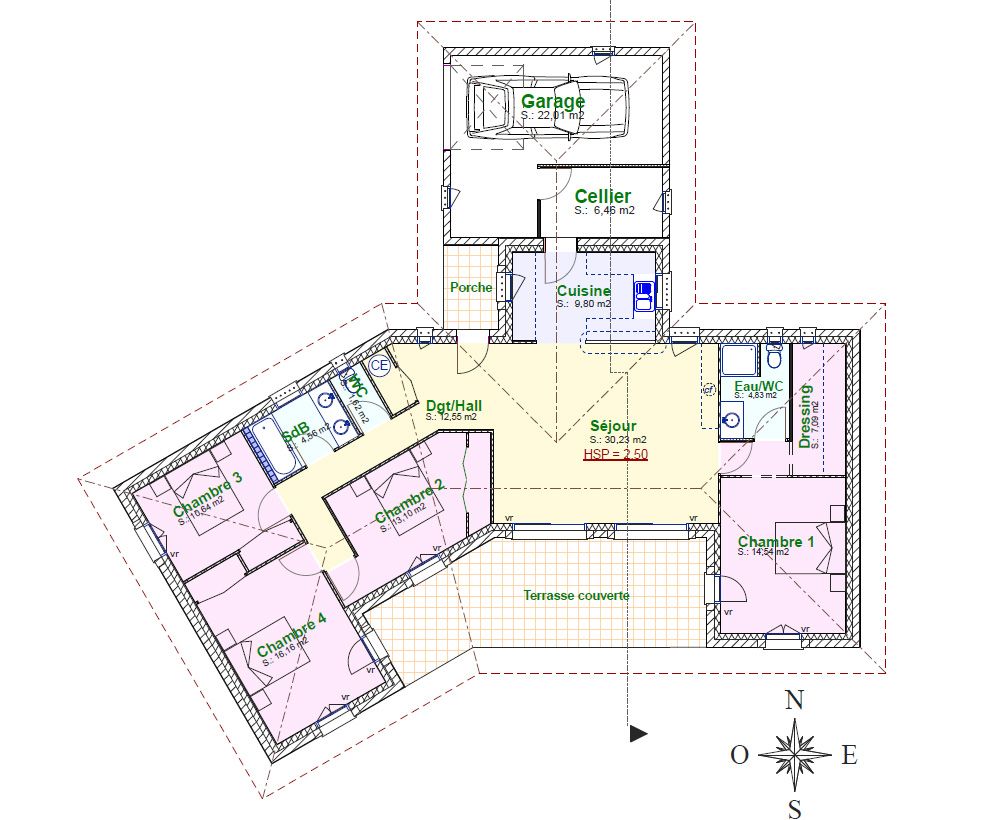 Plan de maison a etage provencale