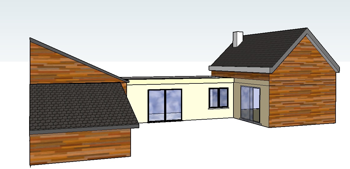 Plan extension de maison en bois