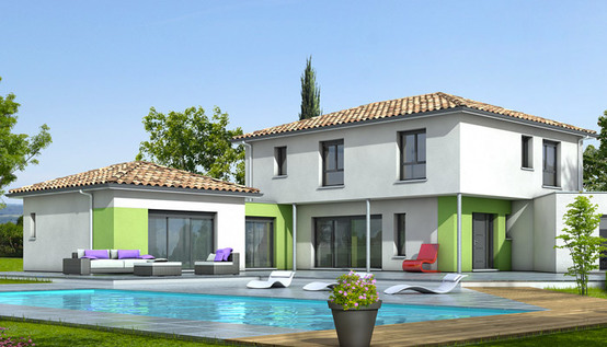 Plan de maison moderne en couleur
