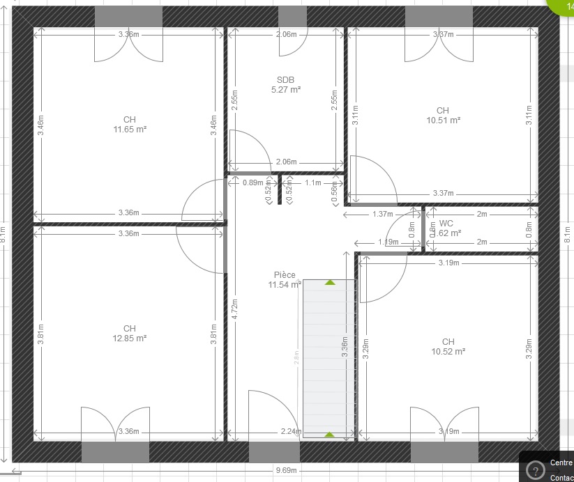 Plan de maison plain pied avec comble aménageable