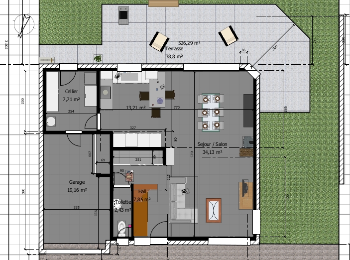 Plan de maison toiture 1 pente