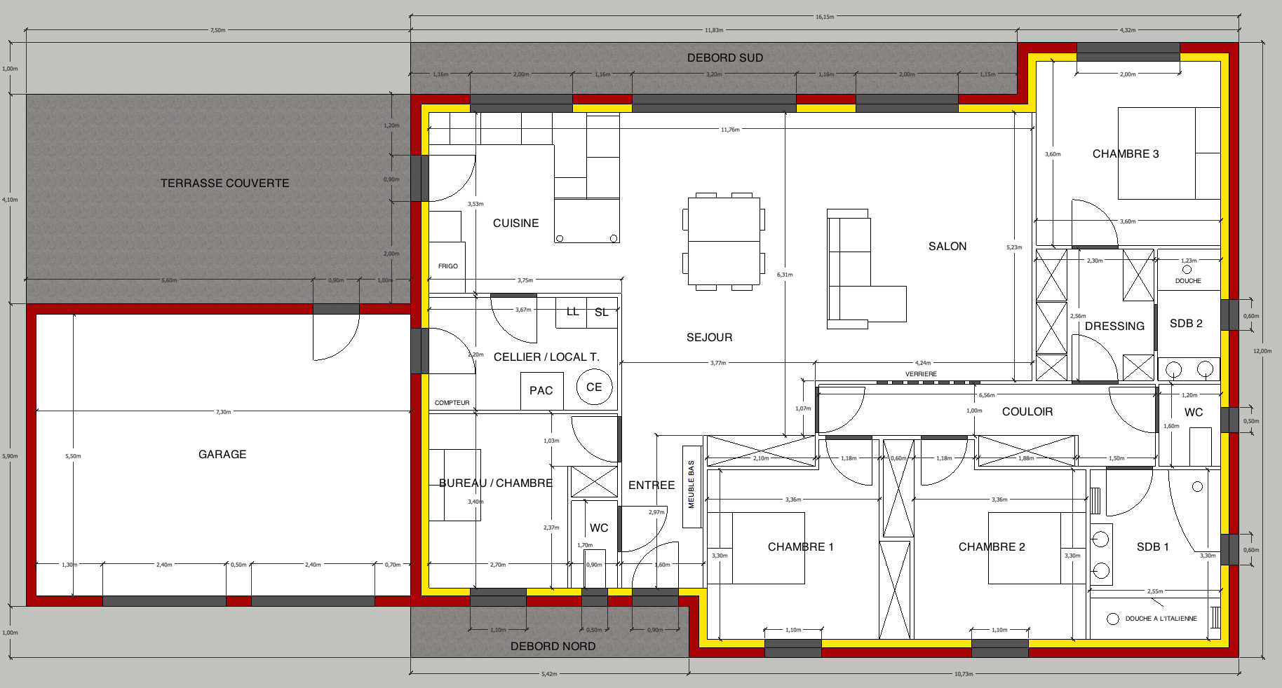 Plan de maison de 150m2