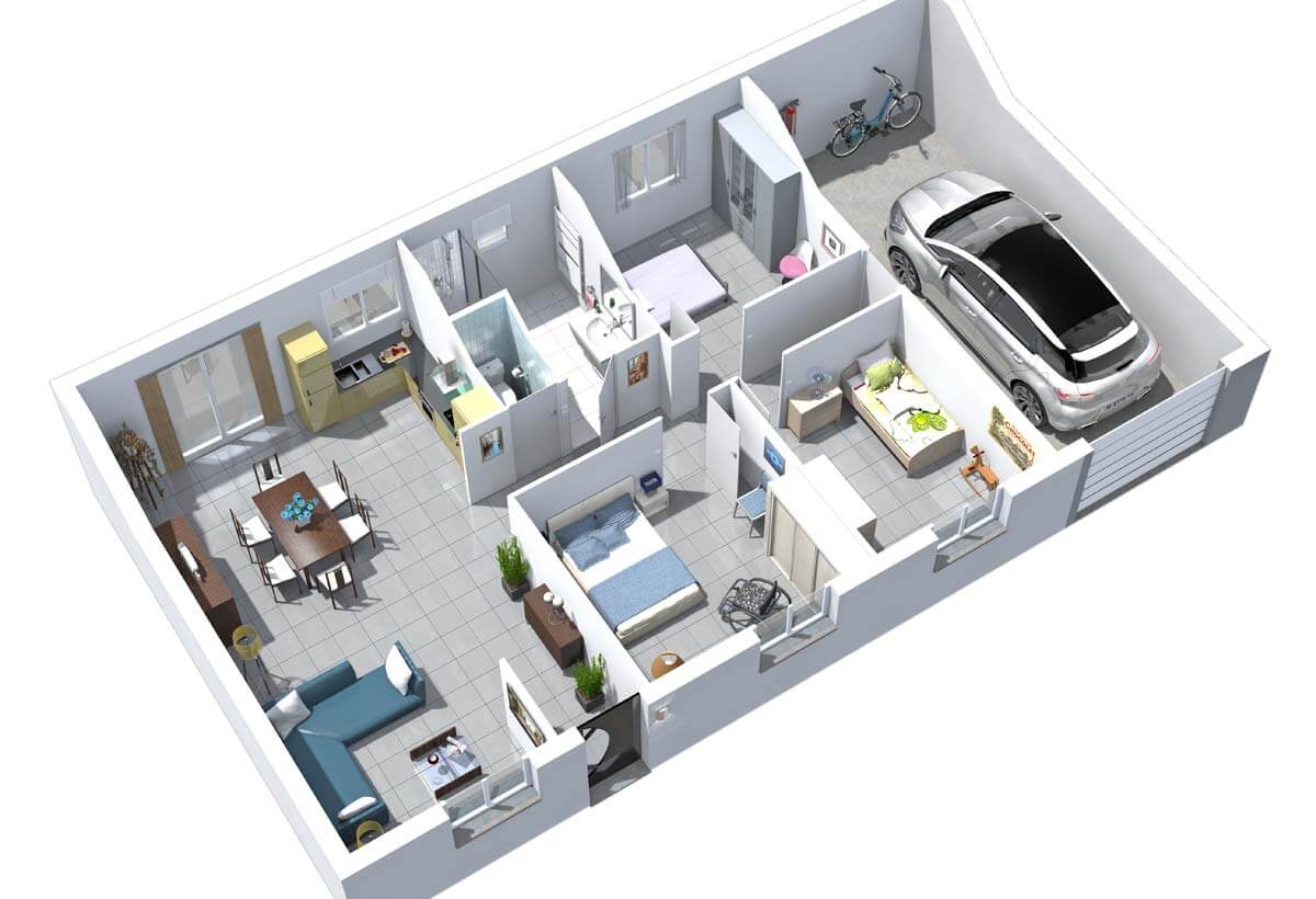 Plan maison plain pied herault