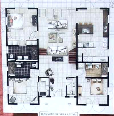 Maison contemporaine de luxe plan