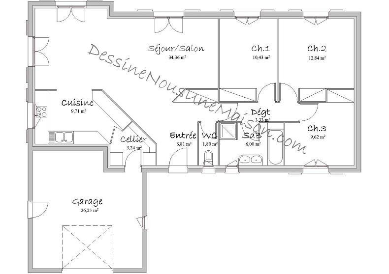 Plan de maison traditionnelle gratuit