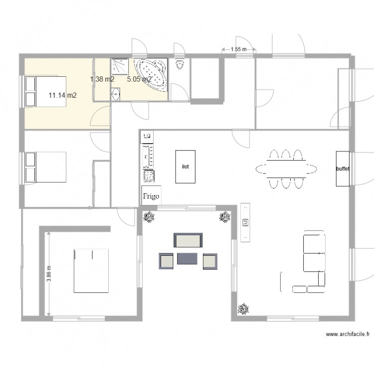 Plan de maison 125m2