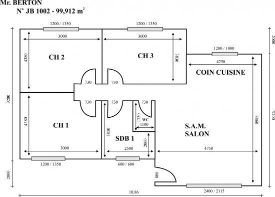 Plan de maison gratuit 3 chambres pdf