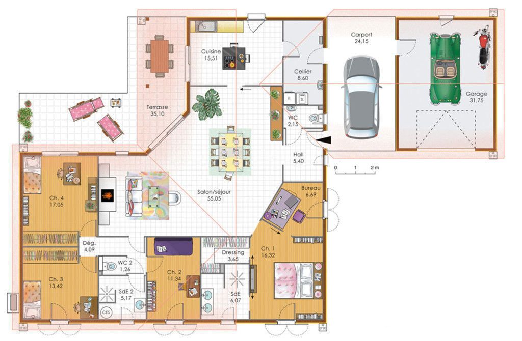 Plan maison 4 chambres guadeloupe