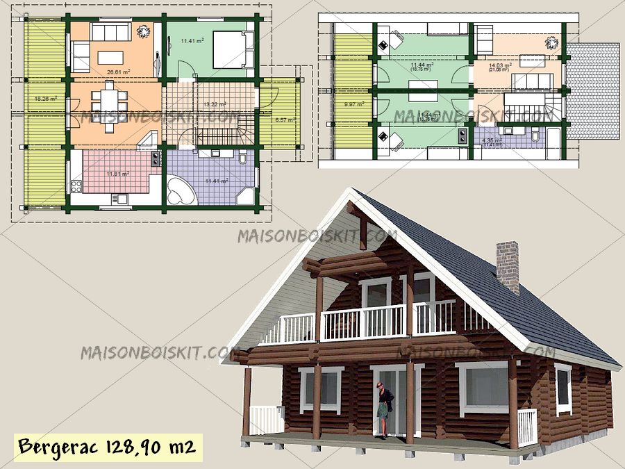 Maison en rondin de bois plan