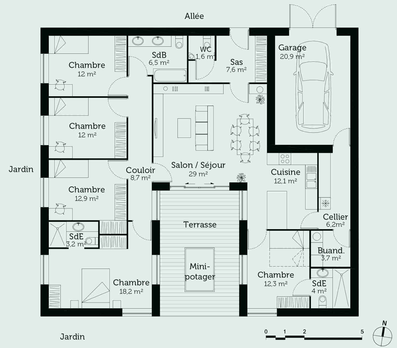 Plan de maison t 2