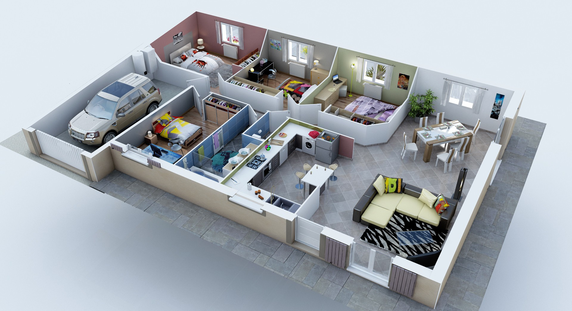 Plan de maison de 90 mètre carré