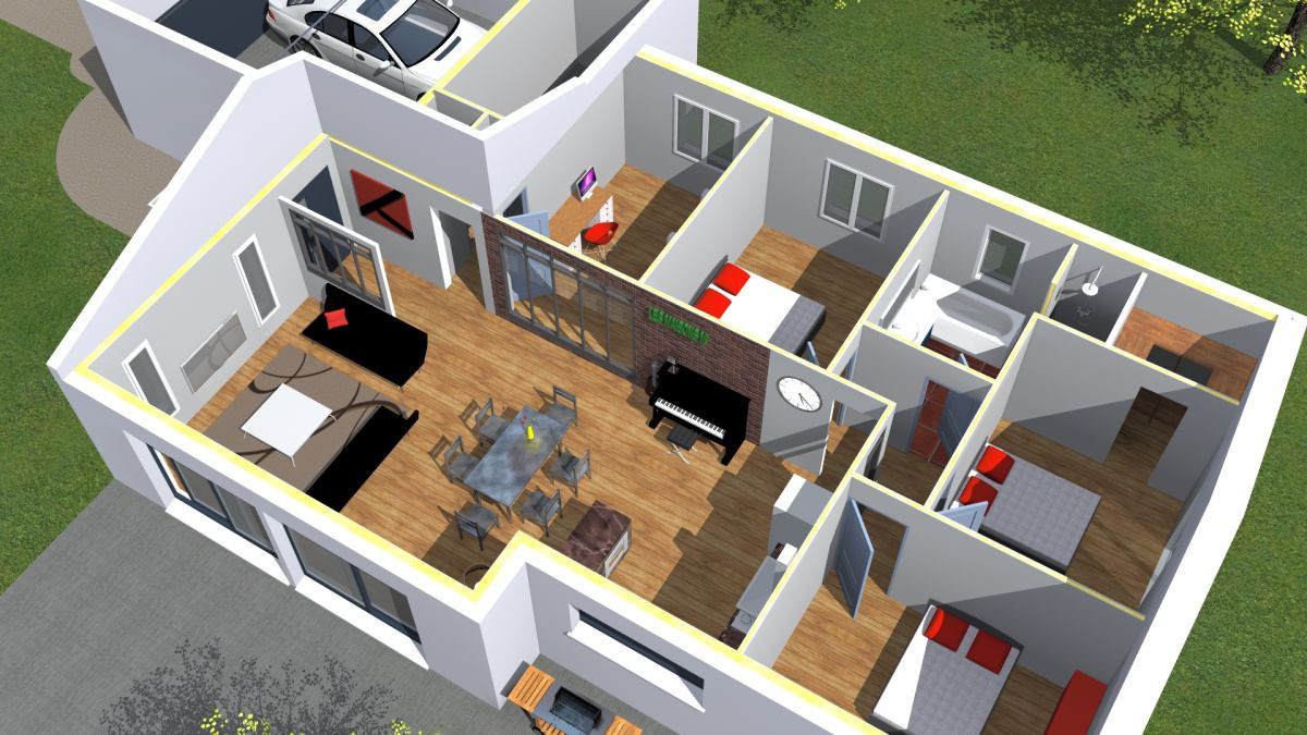 Plan de maison contemporaine gratuit en ligne