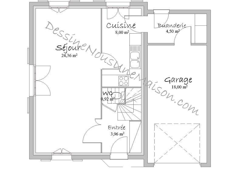 Plan de maison avec etage et garage