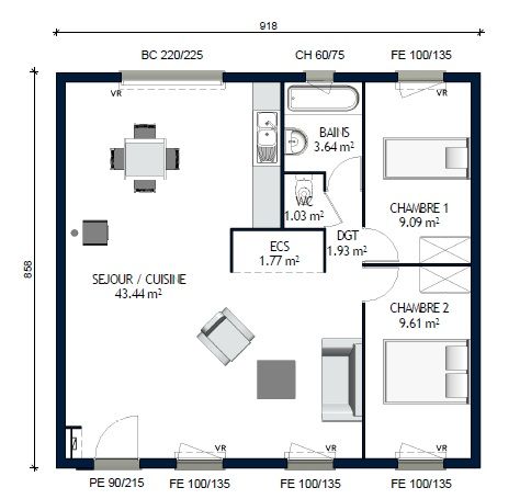 Plan de maison 220 m
