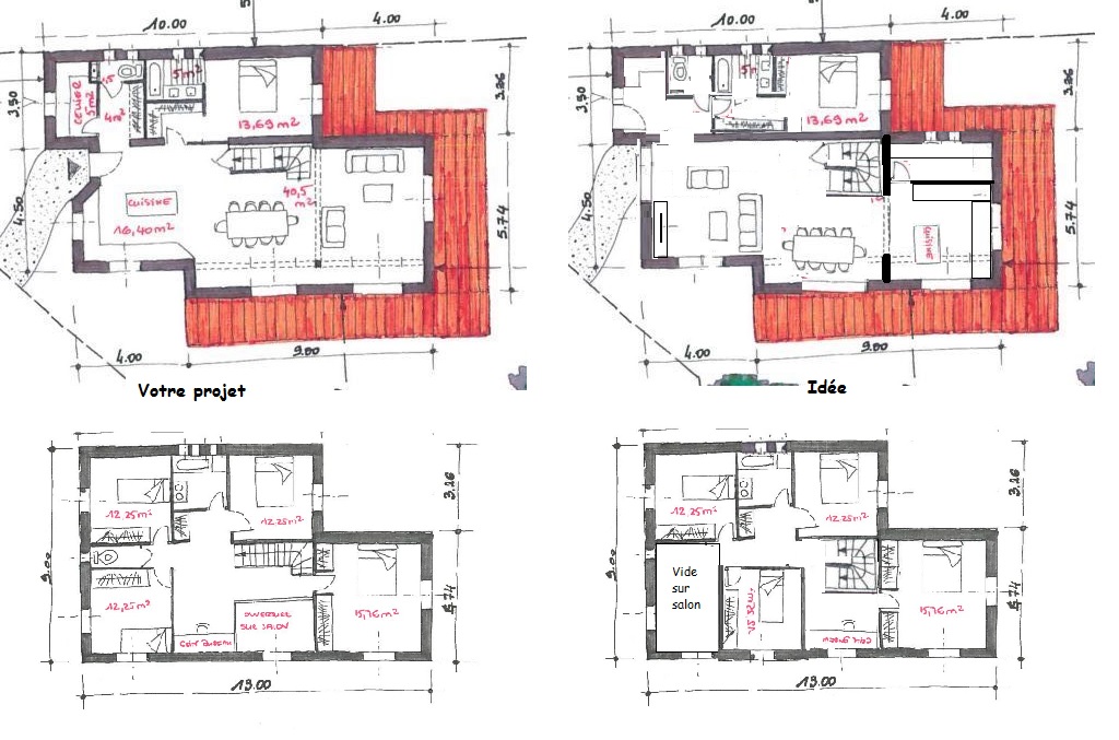 Plan de maison toiture 4 pans