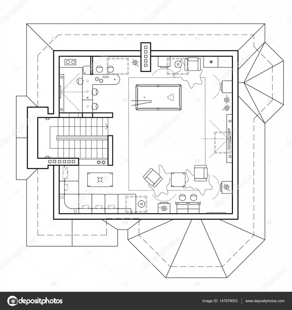 Plan de maison noir et blanc