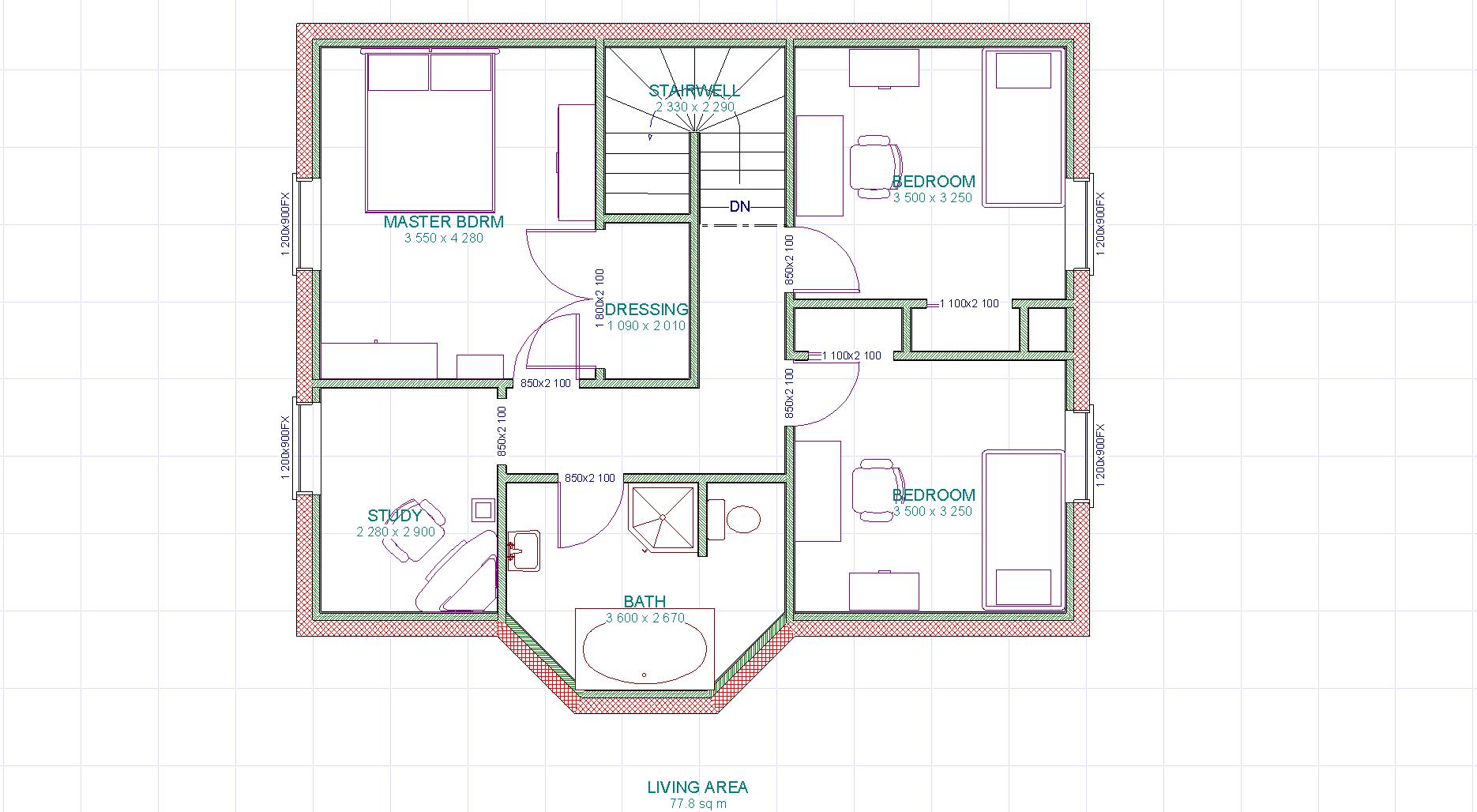 Plan de la maison sur la cascade
