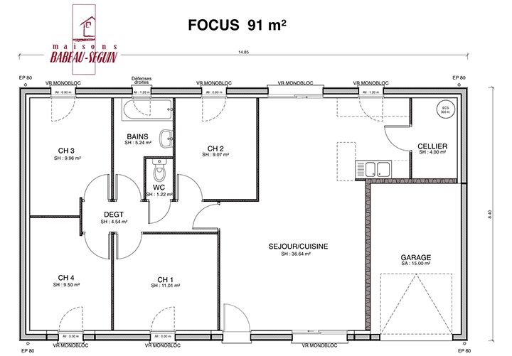 Plan de maison 400 m