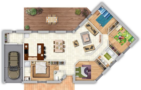 Plan de maison avec suite parentale