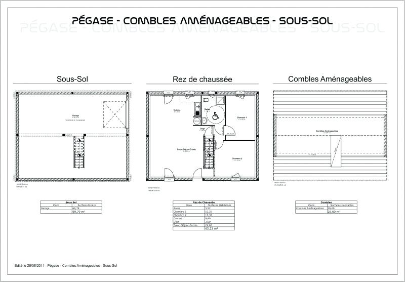 Plan de maison comble amenageable