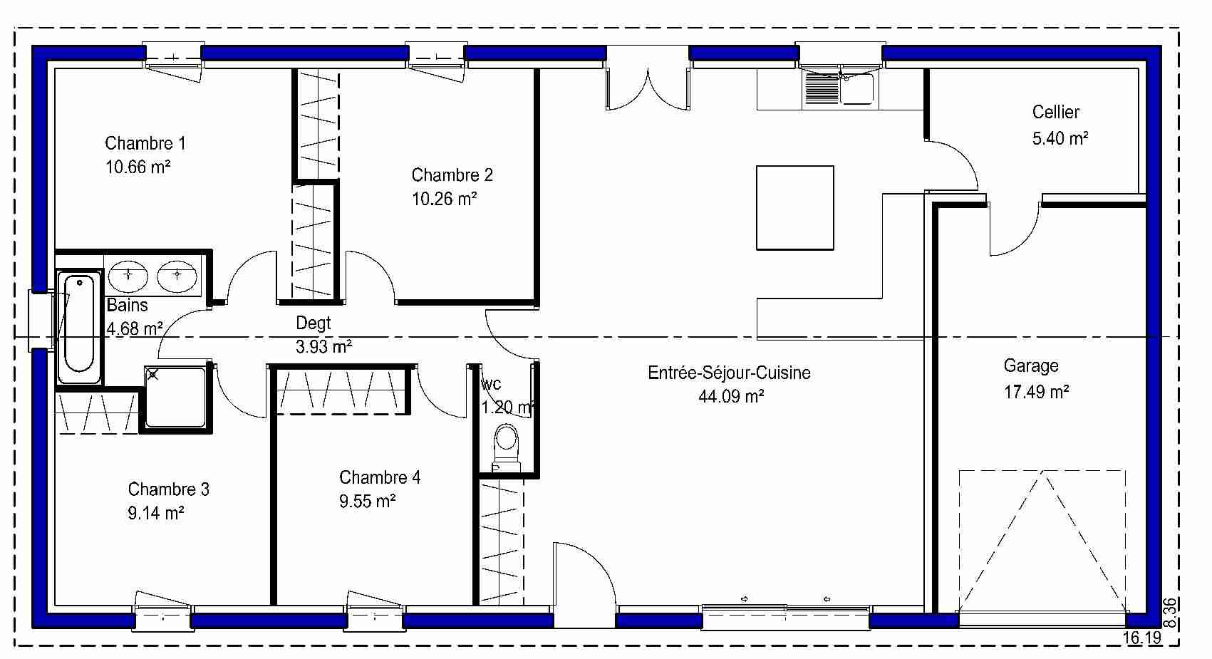 Plan de maison tres simple