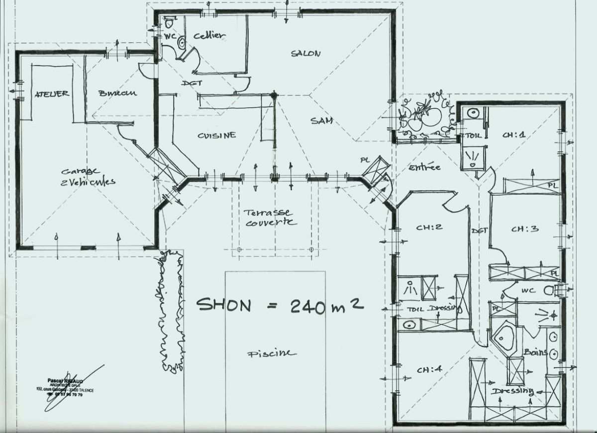 Exemple plan d'architecte de maison