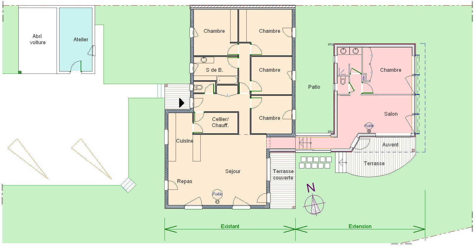 Plan pour une maison de 60m2