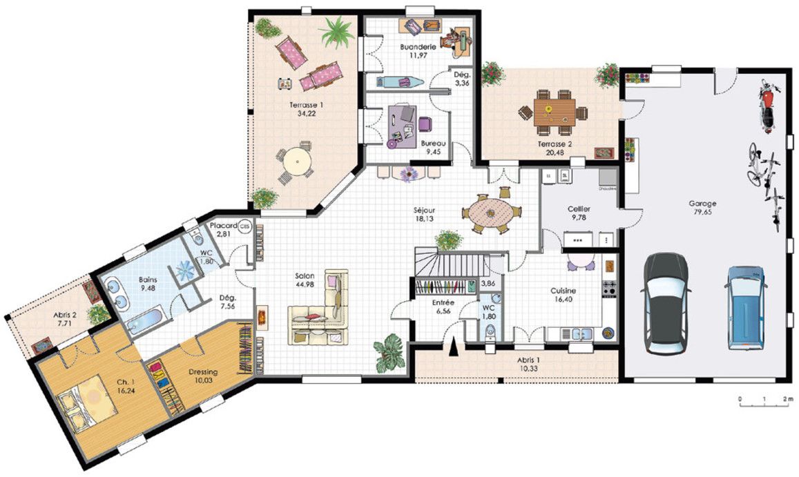 Plan de maison jardin