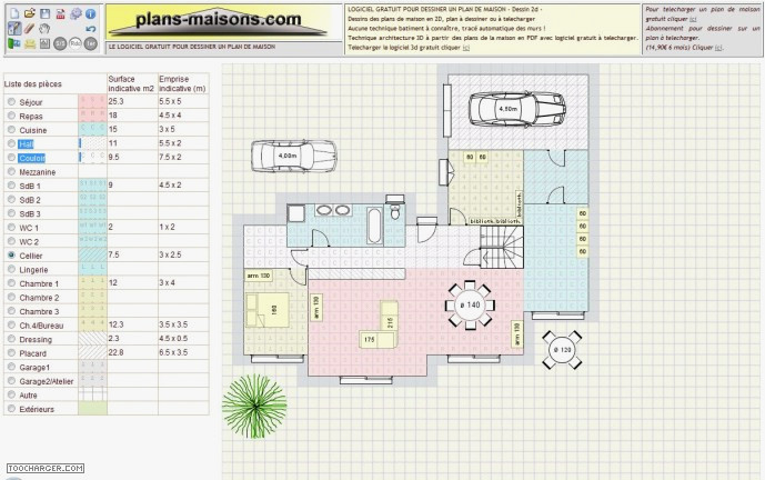 Logiciel pour faire un plan de maison 2d