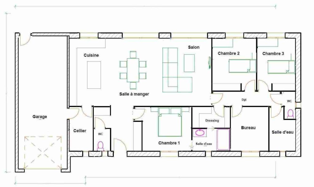 Plan de maison 150 m2