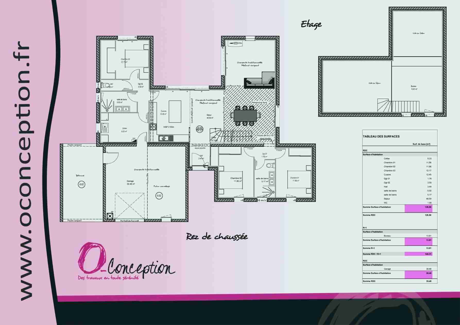 Plan de maison contemporaine avec toit terrasse