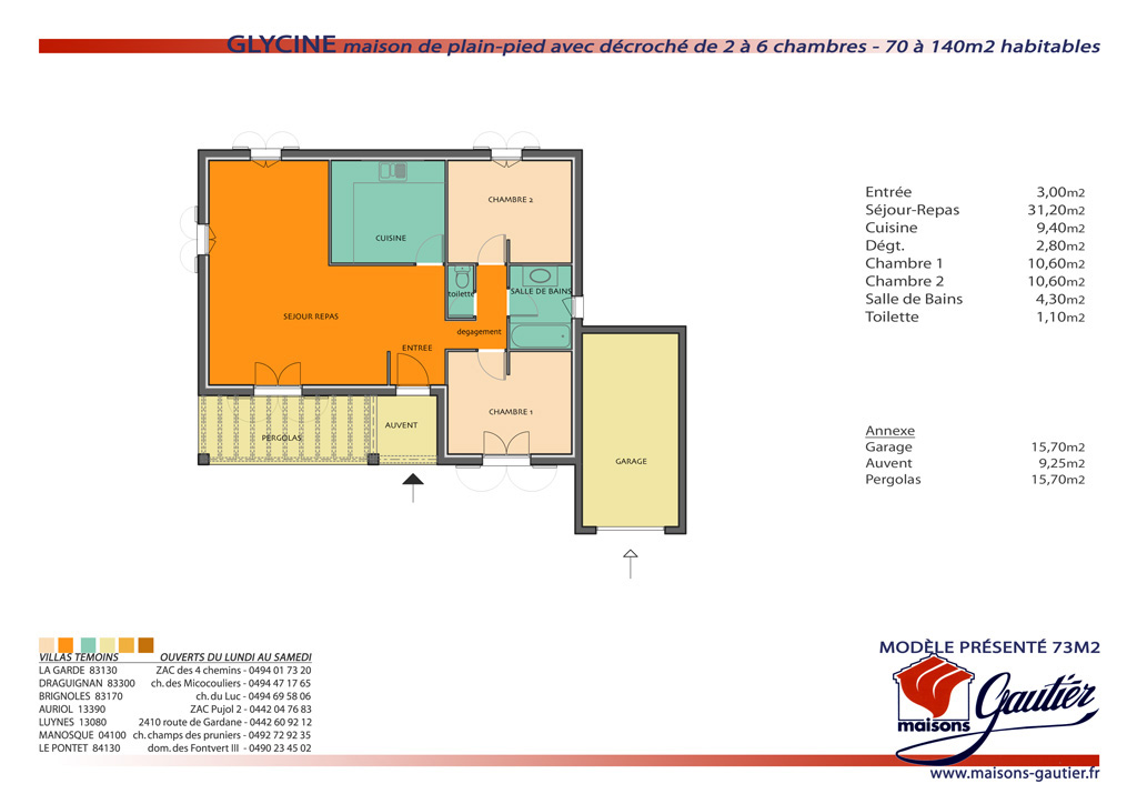 Plan de maison plain pied 70 - Idées de travaux