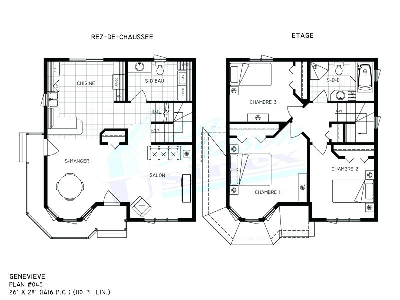 Plan de maison 26 x 26