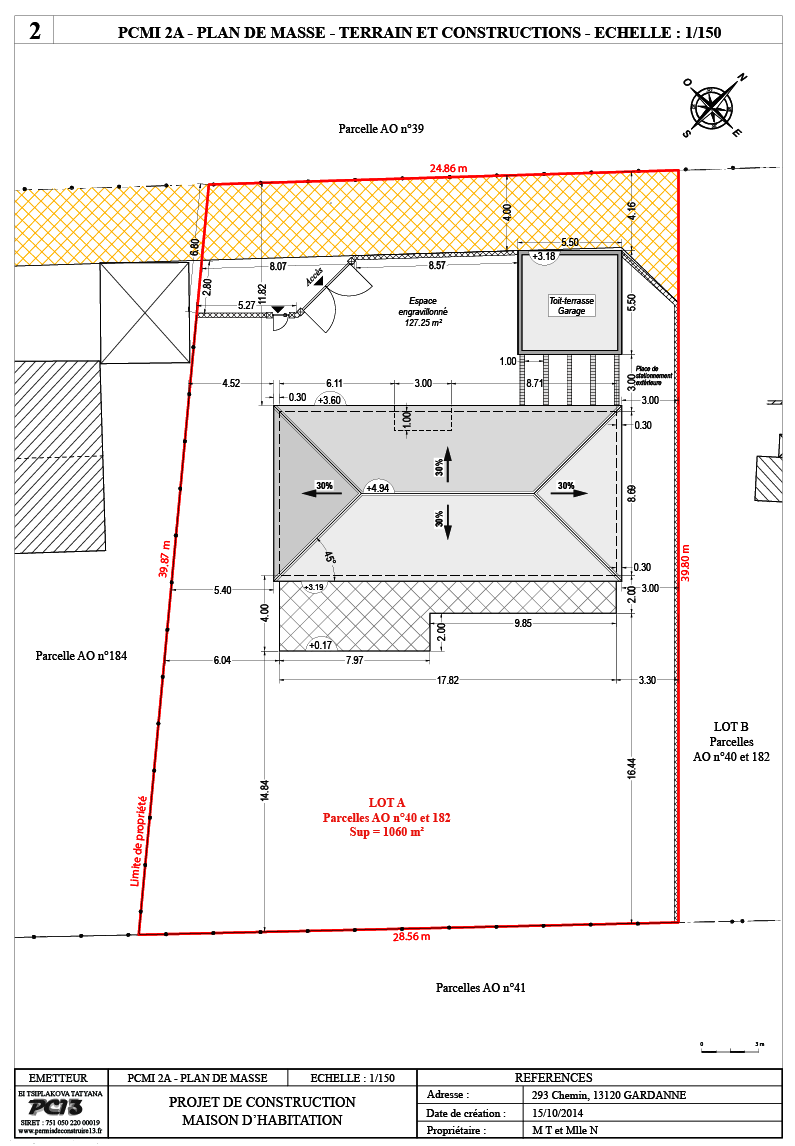 Obtenir plan de masse maison