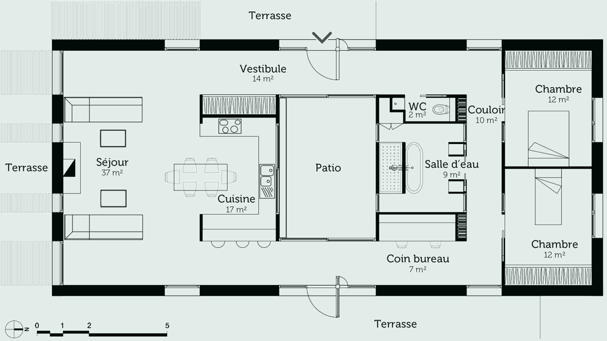 Plan de la maison moderne