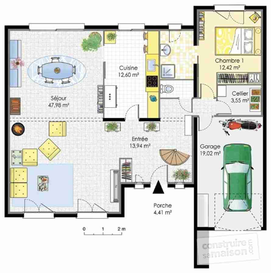 Plan maison plain pied bbc