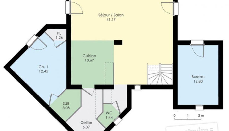Plan de maison d'un seul etage