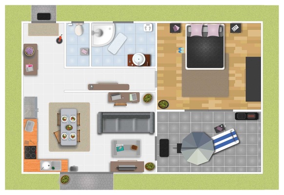 Plan maison vue de haut