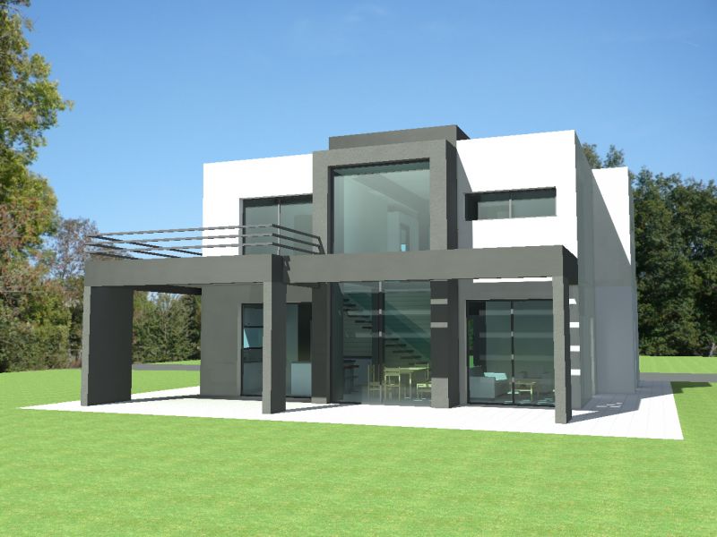Plan maison contemporaine toit plat