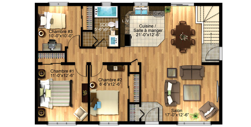 Plan de maison en x