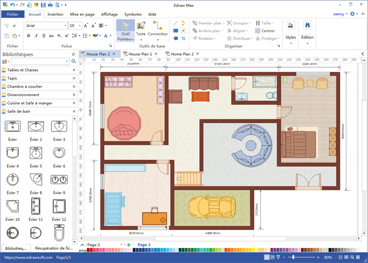 Dessiner en 2d plan de maison
